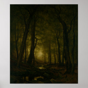 Poster van Avond in de bossen (1876)