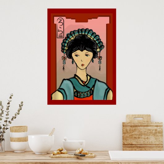 Poster van Aziatische prinses (Keuken)