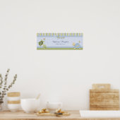 Poster van Baby shower van de schildpad (Keuken)