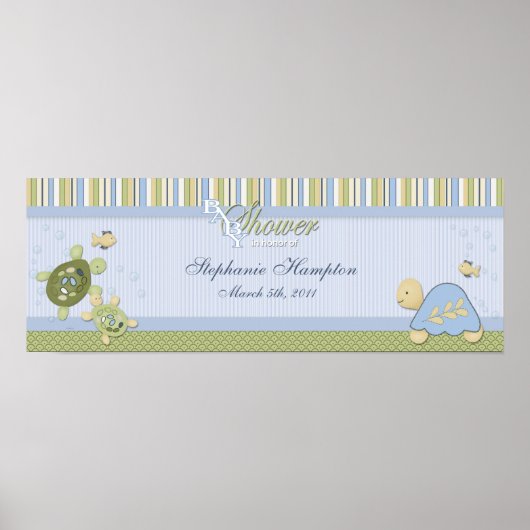 Poster van Baby shower van de schildpad (Voorkant)