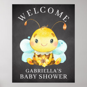 Poster van Baby shower van zoete honingbijen