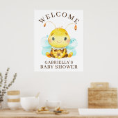 Poster van Baby shower van zoete honingbijen (Keuken)