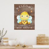 Poster van Baby shower van zoete honingbijen (Keuken)