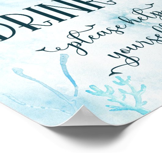 Poster van Baby walvis en mam Drinken (Hoek)