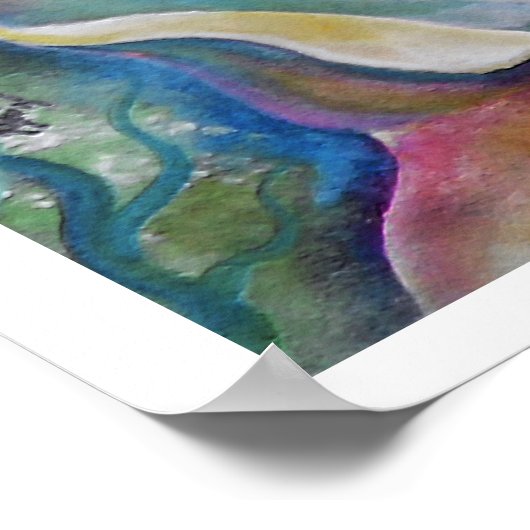 Poster van baby Zeemeermin en Zee (Hoek)