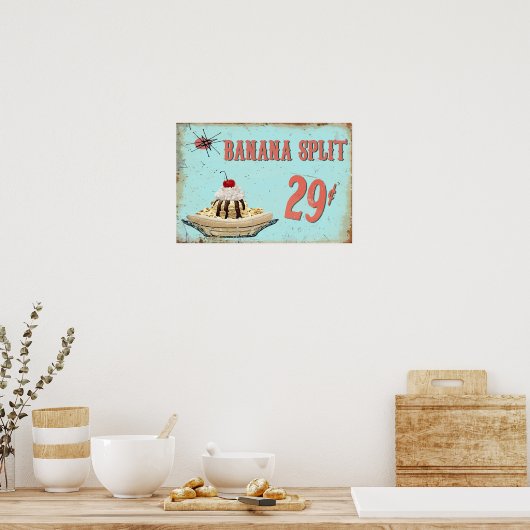 Poster van bananensplat (Keuken)