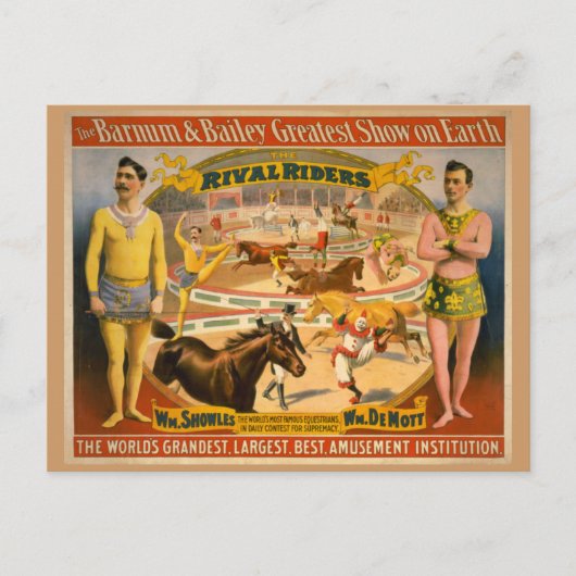 Poster van Barnum en Bailey Circus Briefkaart (Voorkant)
