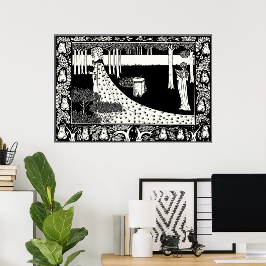 Poster van Beardsley: La Beale Isoud (Thuiskantoor)