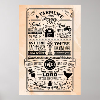Poster van beige en Black Farmer