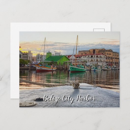 Poster van Belize City Harbor Briefkaart (Voorkant / Achterkant)