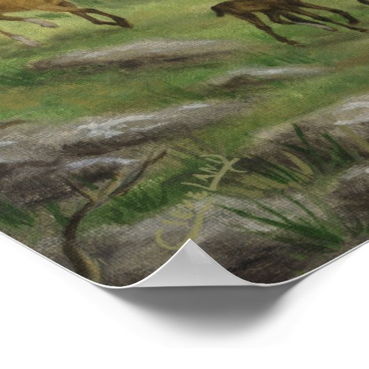 Poster van bergpaarden (Hoek)