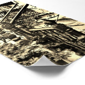 Poster van bier en wijn Sepia (Hoek)