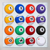 Poster van Billiard Ball (Voorkant)