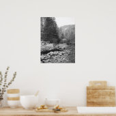 Poster van Black and White Forest Creek (Keuken)