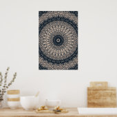 Poster van Black & White Owl Mandala (Keuken)