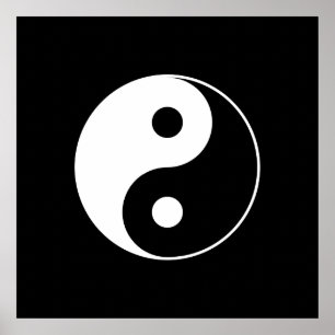 Poster van Black & White Yin Yang