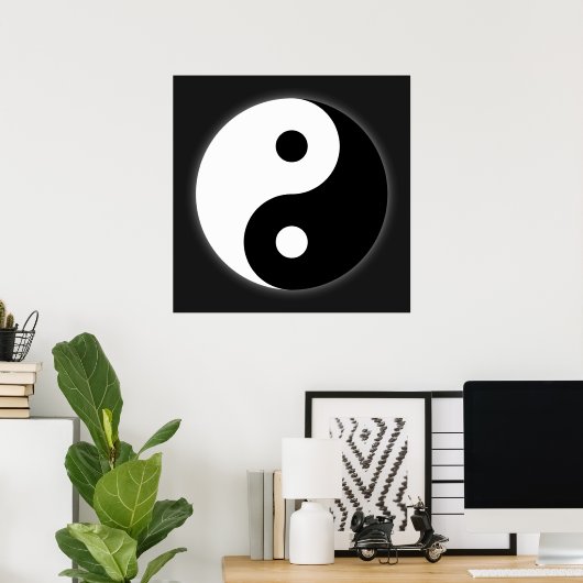 Poster van Black & White Yin Yang (Thuiskantoor)