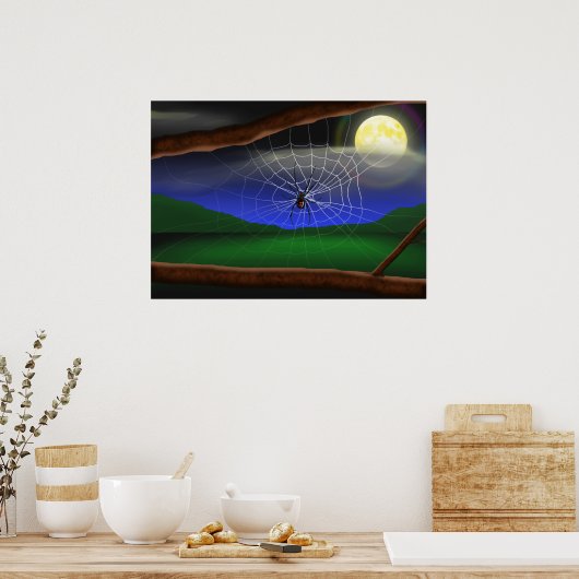 Poster van Black Widow Spider Halloween (Keuken)