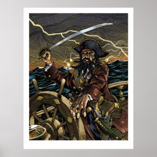 Poster van Blackbeard Pirate