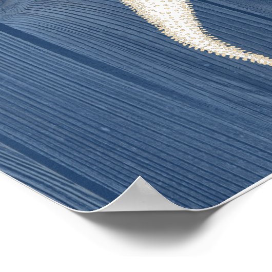 Poster van  blauw hout (Hoek)