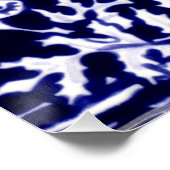 Poster van blauwe konijnen Floral Dedham Indigo (Hoek)