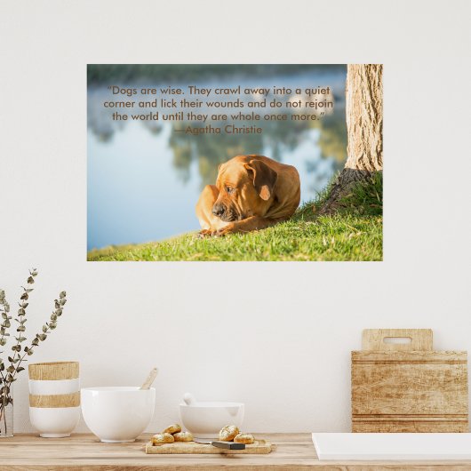 Poster van Boerboel-hond met Inspirerend prijsopga (Keuken)