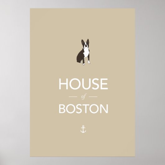 Poster van Boston Terrier print (Voorkant)