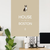 Poster van Boston Terrier print (Thuiskantoor)