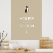 Poster van Boston Terrier print (Keuken)