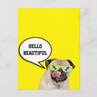 Poster van brandkraan met pug liefde