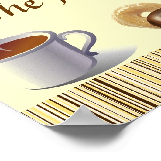 Poster van bruin en crème Striped Kitchen (Hoek)