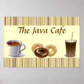 Poster van bruin en crème Striped Kitchen (Voorkant)