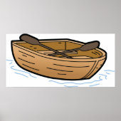 Poster van bruin Wooden Row Boat (Voorkant)
