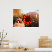 Poster van bruine kat (Keuken)