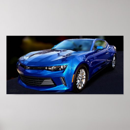 Poster van Camaro (blauw) (Voorkant)