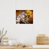 Poster van Carrouselpaarden (Keuken)