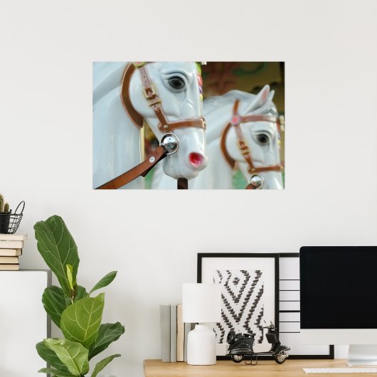 Poster van Carrouselpaarden (Thuiskantoor)