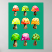 Poster van champignons met een hoge kleur (Voorkant)