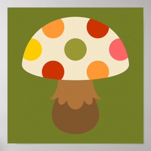 Poster van champignons met een hoge kleur (Voorkant)