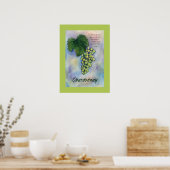 Poster van Chardonnay Wine Grapes (Keuken)