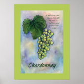 Poster van Chardonnay Wine Grapes (Voorkant)
