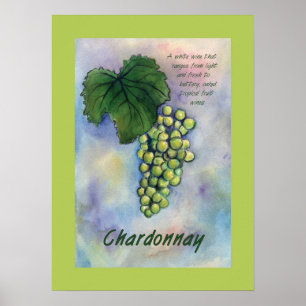 Poster van Chardonnay Wine Grapes