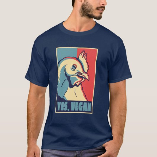 Poster van Chicken Animal Vegan T-shirt (Voorkant)