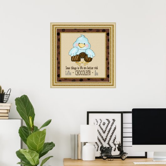 Poster van chocolade-vogelpest (Thuiskantoor)