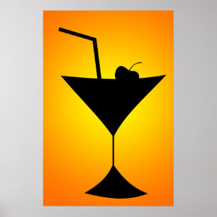 Poster van cocktail-glas