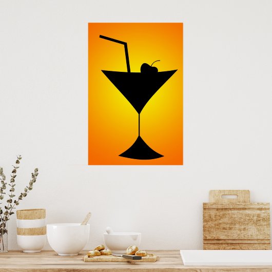 Poster van cocktail-glas (Keuken)