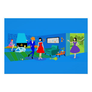 Poster van cocktail van nucleair handpalmen