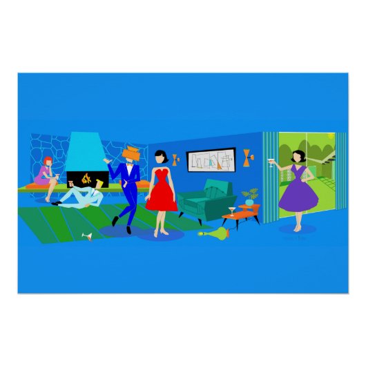 Poster van cocktail van nucleair handpalmen (Voorkant)