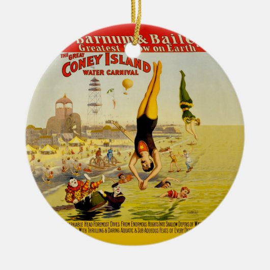 Poster van Coney Island Sideshow Keramisch Ornament (Voorkant)