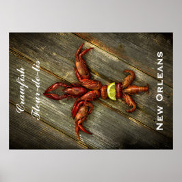 Poster van Crawfish Fleur-De-Lis